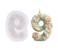 3D Floral Number Silicone Molds 3D Rose Flower Silicone, A