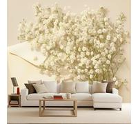 3D Floral Wall Mural Wallpaper Non-Woven for Living Room, Bedroom, Children's Room Love Letter Flowers Large Photo Wallpaper for Tv Background Naturalism 400x280cm