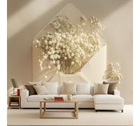 3D Floral Wall Mural Wallpaper Non-Woven for Living Room, Bedroom, Children's Room Love Letter Flowers Large Photo Wallpaper for Tv Background Naturalism 400x280cm