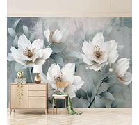 3D Floral Wallpaper White Fashion Flower Design Self Adhesive Wall Mural for Boys and Girls PVC Waterproof Custom Art Poster Ideal for Kindergarten Children 300x200cm