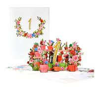 3D Flower Anniversary Card Greeting with Small Envelope Kit for Wedding Couple Birthday Anniversary Memory First Wedding Anniversary Card for Daughter