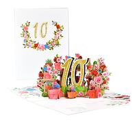 3D Flower Anniversary Card Set Small Card Envelope Kit Writing Supplies for Couples Valentine's Day Ceremony Gift Anniversary Card for Wife