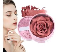 3D Flower Blush - 3.5g Rose Blusher | Flower Beauty Blush With Petal Design | Natural Nude Makeup For Women & Girls | Compact, Easy-to-Apply Face Enhancer