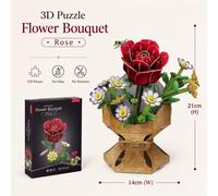 3D Flower Bouquet Puzzle Sunflower Rose Carnation Keepsake DIY Craft Gift