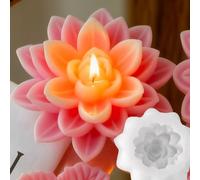 3D Flower Candle Molds for Candle Making Supplies, Lotus Resin Mold Silicone Water Lily Mold for DIY Scented Candles, Soy Wax, Epoxy Resin, Fondant, Cupcake Topper