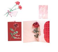 3D Flower Greeting Card Set - Handmade Rose For Mother's Day, Valentine's, Thank with Birthday Card Envelope, Luxury You