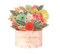 3D Flower Greeting Card Wedding Anniversary Thank You Card Creative Message for Mom Wife Husband Durable Bounce Card for All Occasions Valentine's Day Daughter Birthday