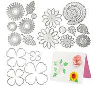 3D Flower Metal Cutting Dies, SENHAI 2 Set Sunflowers Cut Stencils & 1 Set Petal Die Cuts for DIY Scrapbook Photo Album Decorative, Valentine's Day Party Wedding Women's Day