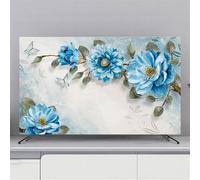 3D Flower Pattern Indoor TV Dust Cover for 32-80 Inch Screens Universal Elastic Televisions Screen Protector Soft Stretchable Fabric Computer Monitor Cover-flower3||40-43inch