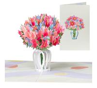 3D Flower Pop-Up Card - Handmade from Premium Metallic Paper - Perfect for Birthdays, Congratulations, Good Luck, Thank You, Get Well Wishes & Anniversaries/Roses 084