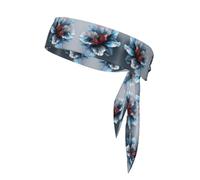 3D Flower Print Head Tie Headbands Athletic Sweatbands for Men Women Head Tie Sport Bandana for Yoga Gym