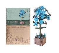 3D Flower Puzzle - Building Kit | DIY Simulated Rose Craft Set, 16 cm 3D Wooden Puzzle Toy, Creative Assembly Flower Model for Children, Family Activity, Nursery Gift