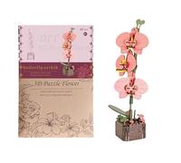 3D Flower Puzzle - Wooden Building Craft Kit, Decorative Floral Model Assembly, Creative Hobby Activity | Kids, Home Decor, Relaxation, Shelf Display, Table Centerpiece, Crafting, Interior Decoration