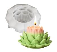 3D Flower Silicone Candle Molds Lotus/Rose/Iris/Camellia Flower Soap Plaster Resin Casting Mold Fondant Chocolate Cake Baking Tools (Lotus B)