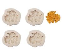 3D Flower Silicone Moulds Set, 4-Pack, Rose/Peony/Sunflower/Lotus, for Chocolate, Fondant, Candle Making - 4 Sunflower