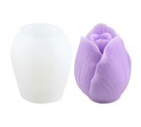3D Flower Soap Mold, 2 Pieces Silicone Candle Making Molds, Chocolate Candy Fondant & Gum Paste Moulds, 3.3x5x2.2cm