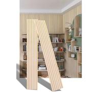 3D Fluted Sound Absorbing Acoustic Wood SLAT Wall Panels | Wall Panels for Interior Wall Decor | Luxury Wood Veneer Panel | 94.48 * 23.62in | 2PCS Coverage | GreyFelt Oak