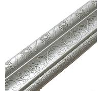 3D Foam Edge Border, Self- 3D Wall Edging Strip Waist Line for DIY Decorate Wall, Door Frame(Silver Grey)