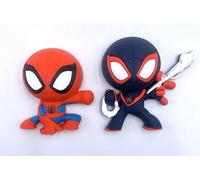 3D Foam Magnets Spider Man & Miles Morales 2 Piece Magnet Bundle Set - 3-D Foam Magnet for Refrigerators, Office and Lockers - Spiderman Crouching & Web Slinging Miles Morales