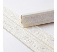 3D Foam Molding Trim Skirting Wall Sticker, Waterproof and Moisture Proof Decorative Border for Home, Office, Nursery, Kitchen, Living Room and Dining Room (Off white)