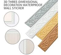 3D Foam Skirting Sticker Trim, Self-Adhesive XPE Wall Border Decoration for DIY Home Edging and Corner Protection, White/Silver/Gray/Brown/Gold (230 x 5 x 0.4 cm)