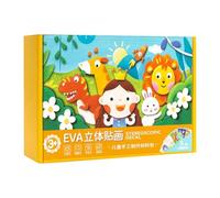 3D Foam Sticker Puzzle - 12 Pieces Educational Cartoon Animals | Kids DIY Craft Kit Art Activity Fun Learning Toys For School Home Desktop Party Holiday Creative Play Hands-On Development