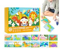 3D Foam Sticker Puzzle|12 Pieces Fun Cartoon Educational Toys,Kids Foam Puzzles,for Desktop Christmas Art-Project School Home Party Hobby Leisure-Time Family-Activity