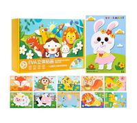 3D Foam Sticker Puzzle|12 Pieces Fun Cartoon Educational Toys,Kids Foam Puzzles,for Desktop Christmas Art-Project School Home Party Hobby Leisure-Time Family-Activity