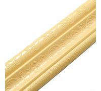 3D Foam Wall Sticker Baseboard Trim Embossed XPE Border For Home Door Frame Stairway TV Background Cabinet Mural Decor(Cream-colored)