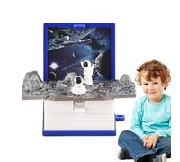 3D Foldable Mini Book Keychain - Astronaut Space Exploration, Aircraft Carrier Dreamland, Christmas Theme Creative Educational Imaginative Toy Pocket Travel Collectible
