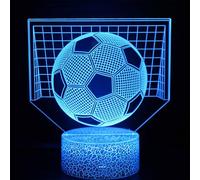 3D Football & Goal Night Light, 16 Colours Changing LED Illusion Lamp with Touch & Remote Control, USB Powered Soccer Nightlight for Kids Bedroom Decor, Ideal Birthday Christmas Gift for Boys Girls Sp
