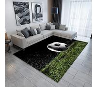 3D Football Living Room Bedroom Rugs Soccer Sports Series Green Grass Court Print Non-slip Decoration Carpet Soft Flannel Kids Room Play Area Rugs For Teenager Boy Girl (Color 3,100x150 cm)