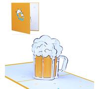3D for Pop Up Father's Day Card Beer Mug Blessing Message Greeting Cards for Husband Son Dad Grandfather Men Surprise Gi