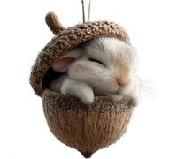 3D Forest Animal Acorn Ornaments, Woodland Creature Figurine, Acrylic Hanging Cozy Forest Christmas Ornament, Woodland Creature Figurine for Home Party Décor (Brown E 1pcs)