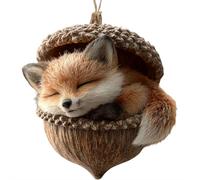 3D Forest Animal Acorn Ornaments, Woodland Creature Figurine, Acrylic Hanging Cozy Forest Christmas Ornament, Woodland Creature Figurine for Home Party Décor (Brown B 1pcs)