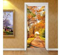 3D Forest Road Landscape Door Stickers Self Adhesive Door Wall Murals Wallpaper for Home Bedroom Office 100 X 215 Cm - It Can Move Children's Room Door Wall Sticker Art Door Photo Study Do-2481349853