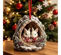 3D Forests Animal Acorn Ornaments, 3D Resin animal pendants (L) | 3D Cute Acrylic Woodlands Animals Christmas Tree Decoration, Funny Woodlands Animals Christmas Tree Ornaments,Novelty Forests