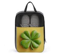 3D Four-Leaf Green Clover Good Luck Shoe Bag for Travel Daily Use Anti-dust Storage Carrier Golf Shoe Pouch