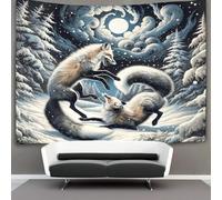 EVMILA 3D Fox Print Wall Blanket Home Decoration Bedding Poster Wall Art Tapestry Tapestries Wall Hanging Soft Polyester for Bedroom,Decorations Beach Blanket College Dorm 100cmx150cm