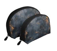 3D Fractured Landscape Printed Makeup Bags 2-Piece Portable Shell Travel Toiletry Bag