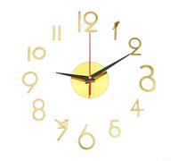 3D Frameless Wall Clock with Silent Movement and DIY Acrylic Mirror Number Wall Stickers, Large Modern Home Décor for Living Room, Bedroom, Kitchen, Office or Hotel, Customizable Size(Gold)