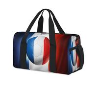 3D France Flag Soccer Football Sport Duffel Bags for Kids Girls Boys Women Men Overnight Weekender Travel Bag Tote Carry Gym Casual Duffel Bags