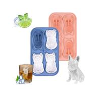 3D French Bulldog Ice Cube Molds,Funny 3D Silicone Dog Shape Ice Tray,6 Cavity Silicone Bulldog Shape Ice Cube Tray with Lids,Novelty Drink Decor for Bulldog Lover,Whiskey Party Drinks