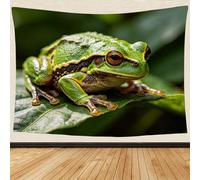 3D Frog Tapestry Wall Hanging Green Frog Oversized Tapestry 300x250 cm Printed Tapestries for Bedroom Living Room Backdrop Wall Art Aesthetic Home Decor Blanket B.187