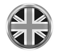 3D Front Bumper Grill Emblem Badge Chrome Cover for Mini Cooper One S JCW R50 R52 R53 R55 R56 R60 R61 F54 F55 F56 F57 F60 Hatchback Countryman Car Accessories Decoration (Gray Union Jack)