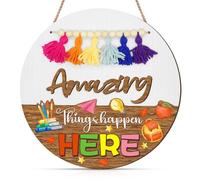 3D Front Door Welcome Sign, Tassels Back to School Decorations Welcome Sign for Front Door Interchangeable Pieces,Classroom Decor Everyone is Welcome Classroom Decor Suitable for School Start