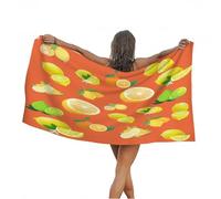 3D Fruit Lemon Beach Towel Microfiber Soft Quick Dry for Adults, Cartoon Bath Towel Lightweight Soft Absorbent for Travel Swimming Pool Sports, 75 x 150 cm