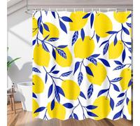 3D Fruit Pattern Shower Curtain Lemon Fruit Shower Curtains Mould Proof Resistant Waterproof Polyester Fabric Bathroom Curtains 180 x 180 cm Bath Curtain for Wet Rooms D-1421