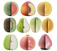 3D Fruit Shape Memo Note Pads, Mixed Novelty Office Notepad-10 Pads Per Pack-150 Sheets Per Pad-Per Pad 1 Colours-Per Pack 10 Different Shapes Inside (Not-Self-Stick)