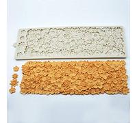 3D Full Flower Empire Cake Silicone Embossing Mat Fondant Impression Textured Lace Mat Cake Border Brim Decorating Mold Icing Candy Sugar Gum Paste Moulds Cake Craft Imprint Baking Moulds Bakeware Pan